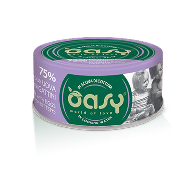 OASY More Love Pollo con Uova per Gattini in Acqua di Cottura 70 gr.