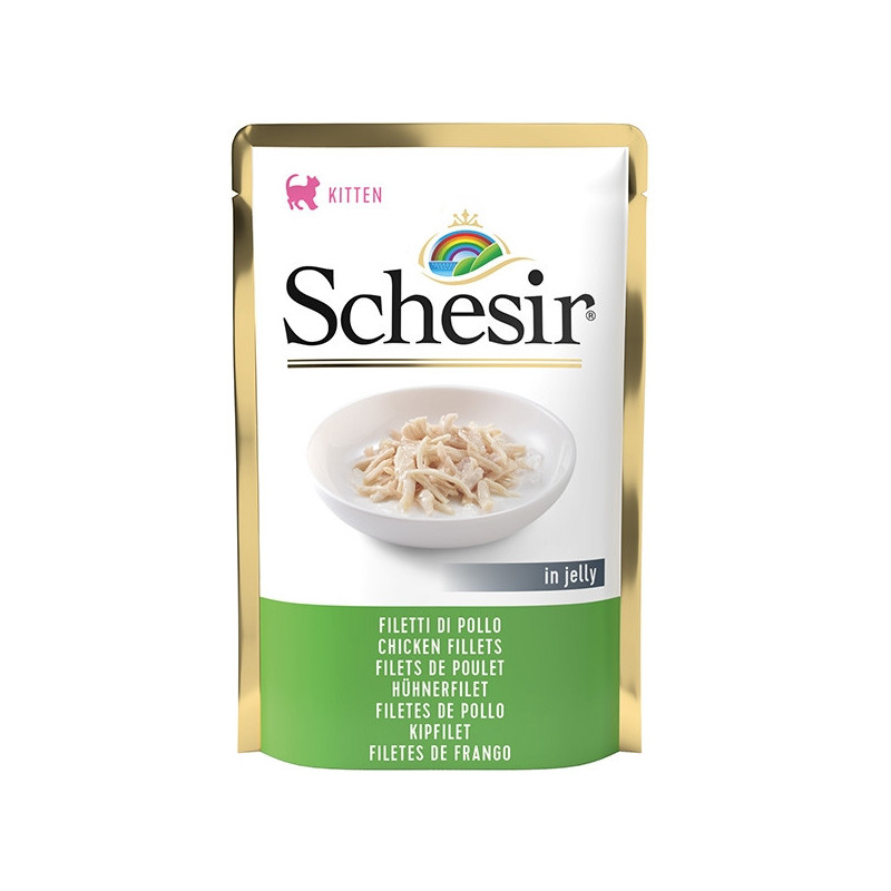 SCHESIR Filetti Pollo per Gattini Kitten in Gelatina 85 gr.