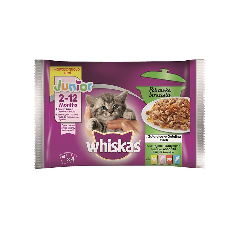 WHISKAS Junior Straccetti Assortiti 4x85 gr.