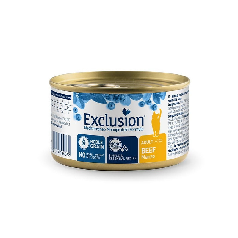 EXCLUSION Mediterraneo Monoprotein Adult All Breeds Manzo 85 gr. EXCLUSION Mediterraneo Monoprotein Adult All Breeds Manzo 85 gr.