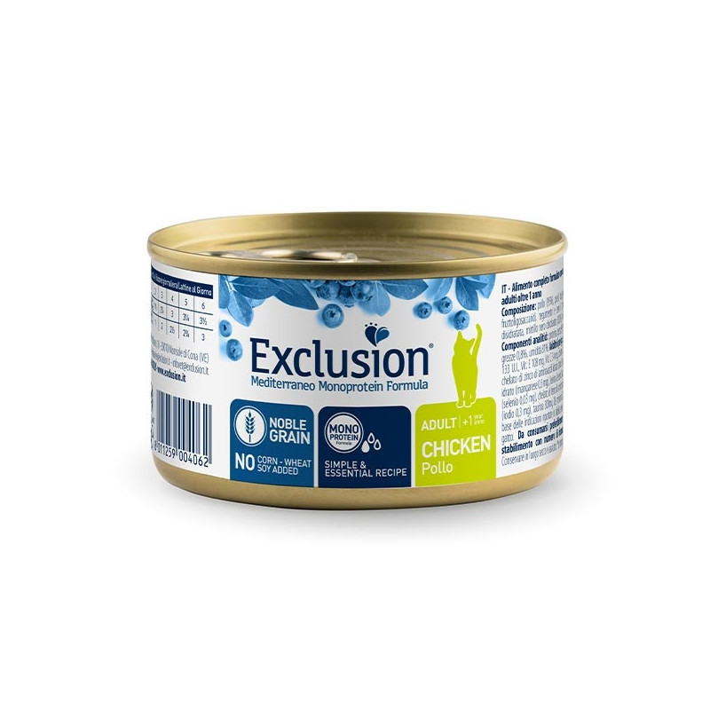 EXCLUSION Mediterraneo Monoprotein Adult All Breeds Chicken 85 gr.