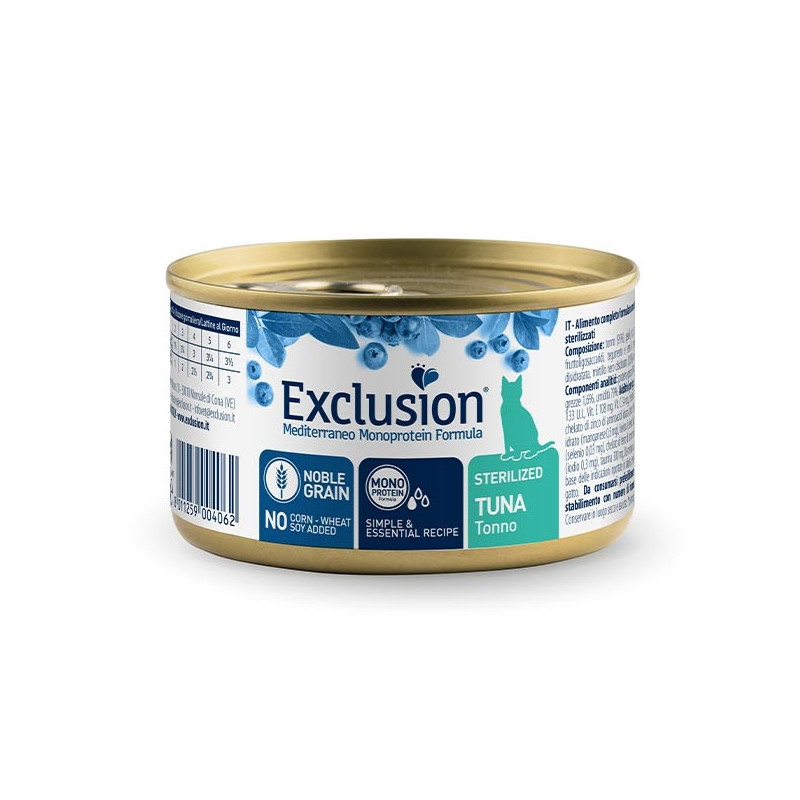 EXCLUSION Mediterraneo Monoprotein Sterilized Adult All Breeds Tonno 85 gr.