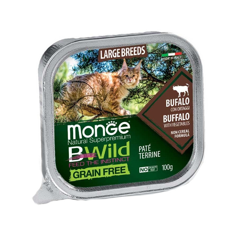 MONGE BWild Adult Paté Terrine Bufalo con Ortaggi Large Breed All Life Stage 100 gr. MONGE BWild Adult Paté Terrine Bufalo con Ortaggi Large Breed All Life Stage 100 gr.