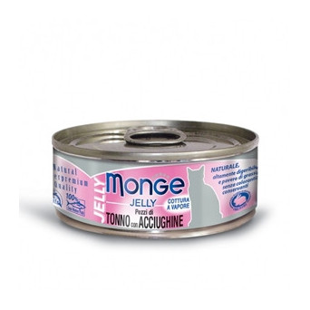 MONGE Natural Superpremium Gelee Stücke von Thunfisch und Sardellen 80 gr.