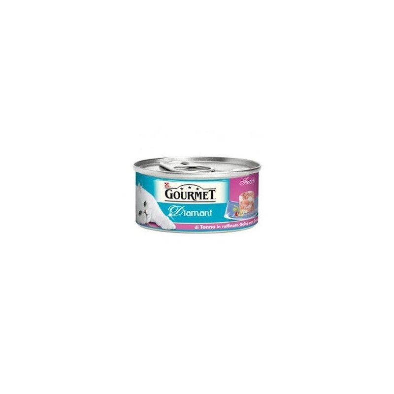 PURINA Gourmet Diamant con Fiocchi di Tonno in Raffinata Gelée con Orata 85 gr.