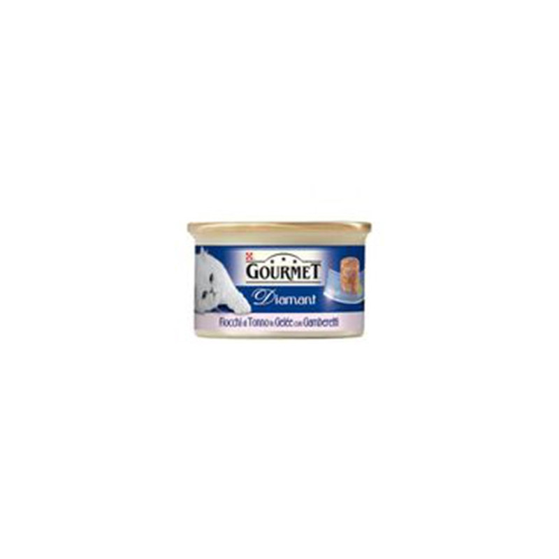 PURINA Gourmet Diamant Fiocchi di Tonno in Gelée con Gamberetti 85 gr.