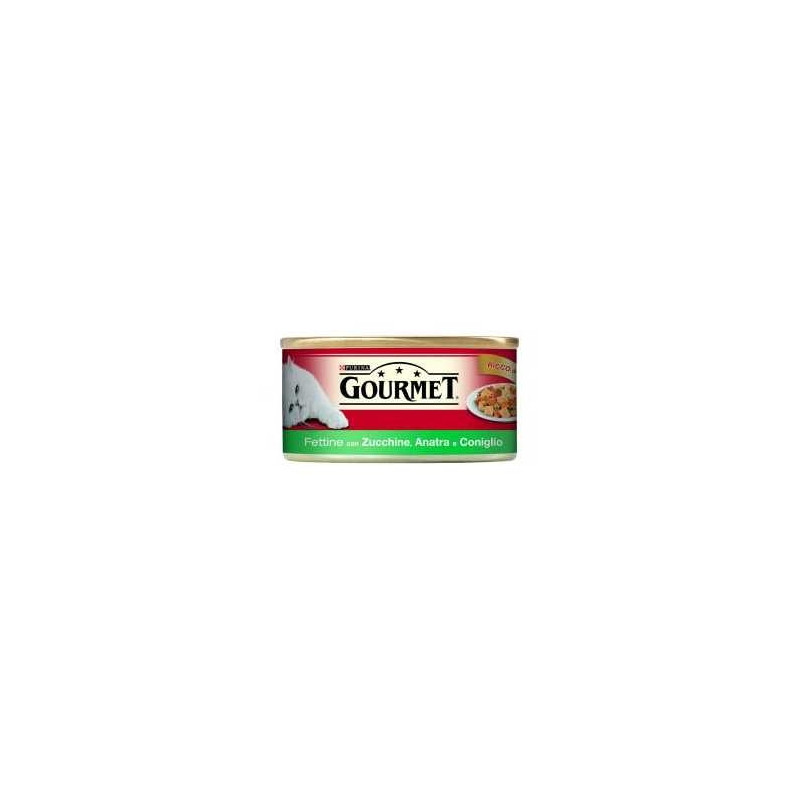 PURINA Gourmet-Schnitten mit Zucchini, Ente und Kaninchen 195 gr.