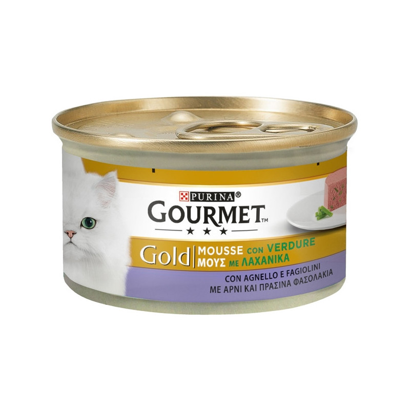 PURINA Gourmet Gold Mousse with Lamb Vegetables and Green Beans 85 gr. PURINA Gourmet Gold Mousse with Lamb Vegetables and Green Beans 85 gr.