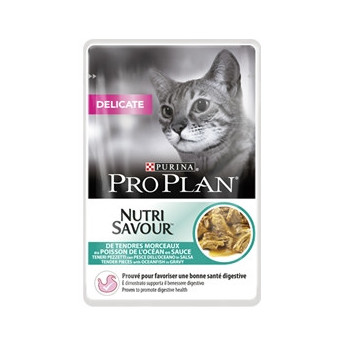 PURINA Pro Plan Nutri Savor Zarte zarte Stücke mit Seefisch in Sauce 85 gr.