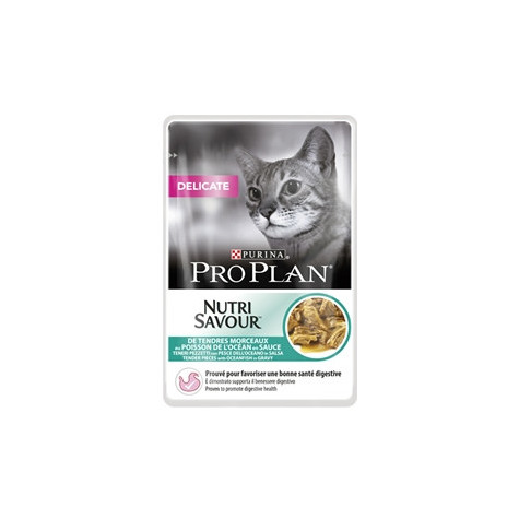 PURINA Pro Plan Nutri Savour Delicate Teneri Pezzetti con Pesce dell' Oceano in Salsa 85 gr. - 