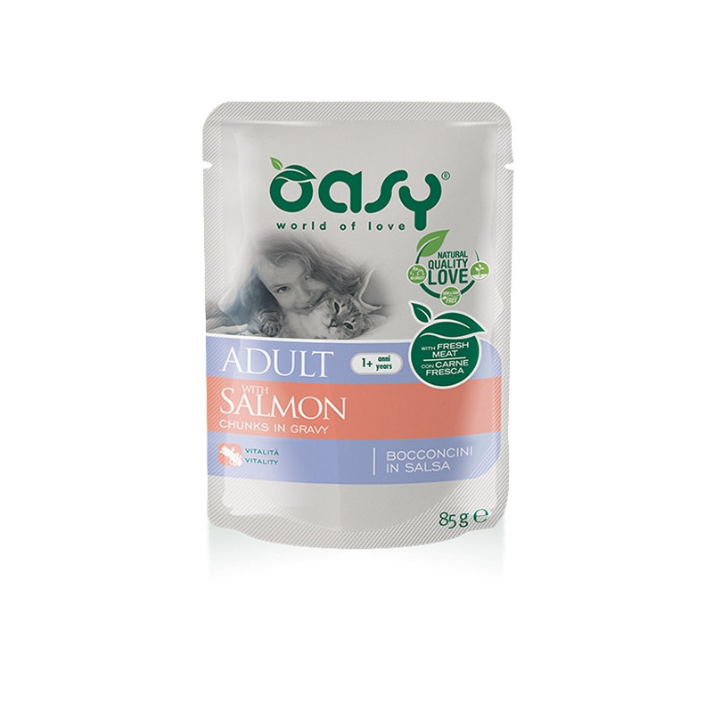 OASY Bocconcini in Salsa Adult con Salmone 85 gr.
