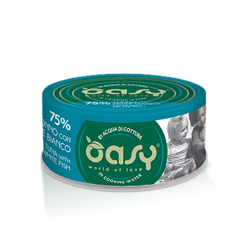 OASY More Love Tuna with White Fish in Cooking Water 70 gr.