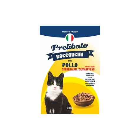 UNIPRO Delicious Chunks with Chicken for Sterilized and Overweight 85 gr.