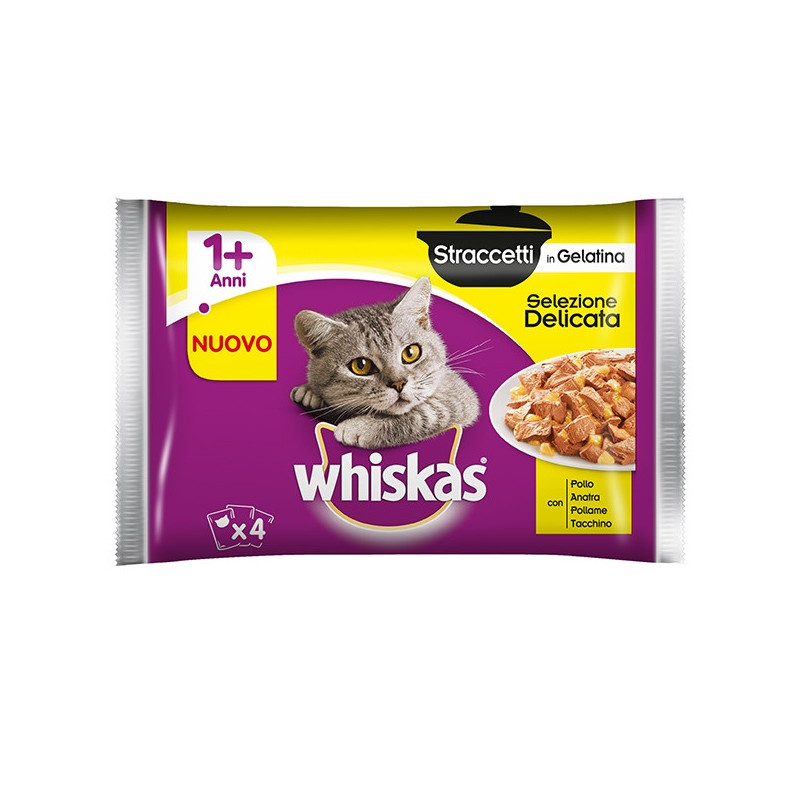 WHISKAS Straccetti in Gelatina Selezione Delicata (12 bustine da 85 gr.)