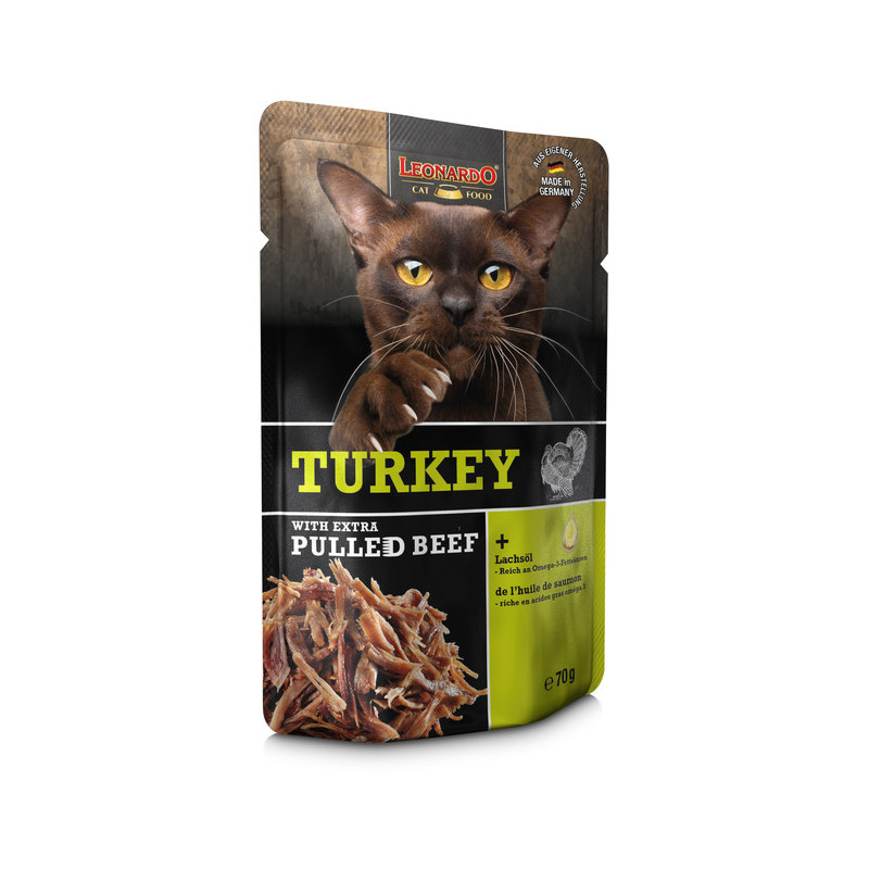 Leonardo Tacchino con sfilaccetti di carne al manzo da 70 gr.