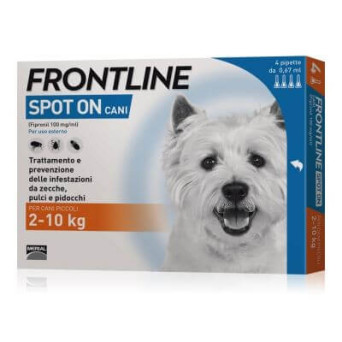 Frontline spot on small dogs 4 pipettes 0.67 ml 2-10 kg