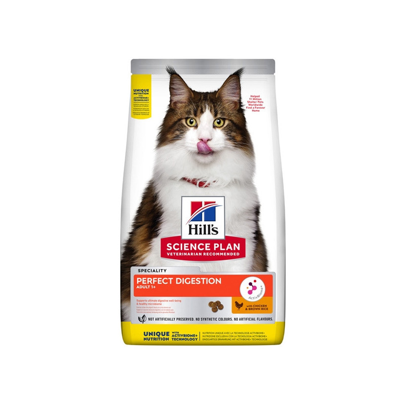 Hill's Pet Nutrition - Science Plan Perfect Digestion Adult 1+ con Pollo e Riso Integrale da 1.50 Kg.
