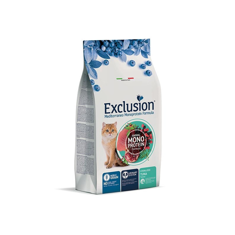 EXCLUSION Mediterraneo Monoprotein Sterilized Adult All Breeds Tuna 12 kg.