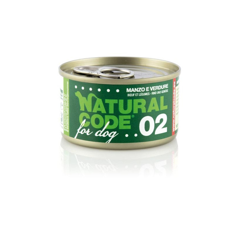 NATURAL CODE For Dog manzo e verdure 90 gr. 02