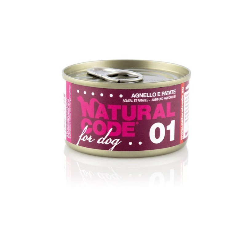 NATURAL CODE For Dog agnello e patate 90 gr. 01
