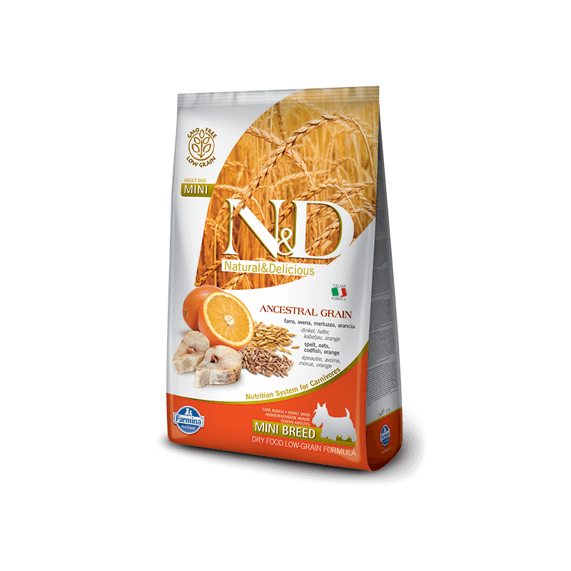 Farmina n & d low grain dog mini spelled oats cod orange 7 kg