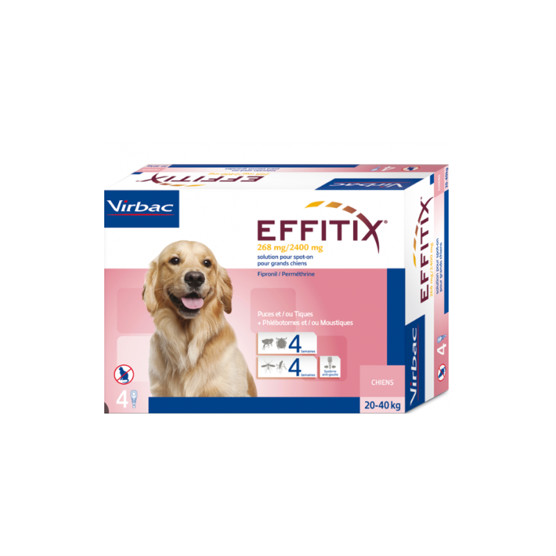 VIRBAC EFFITIX SPOT ON CANE LARGE . 20 - 40 KG.
