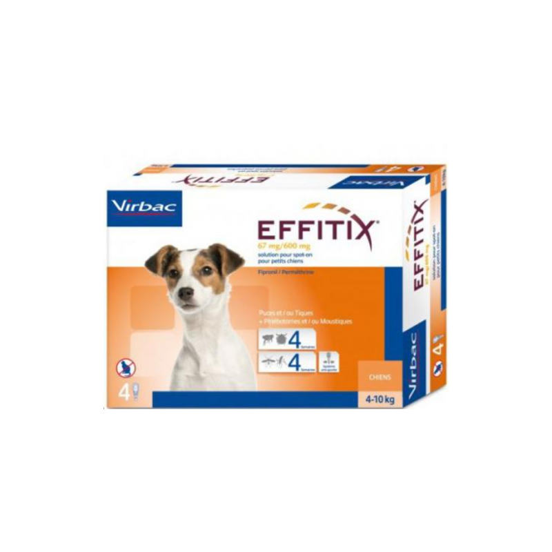 VIRBAC EFFITIX SPOT ON CANE SMALL .4 - 10 KG.