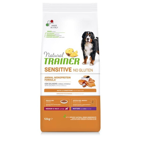 TRAINER Natural Sensitive No Gluten Medium & Maxi Mature with Salmon 12 kg. - 