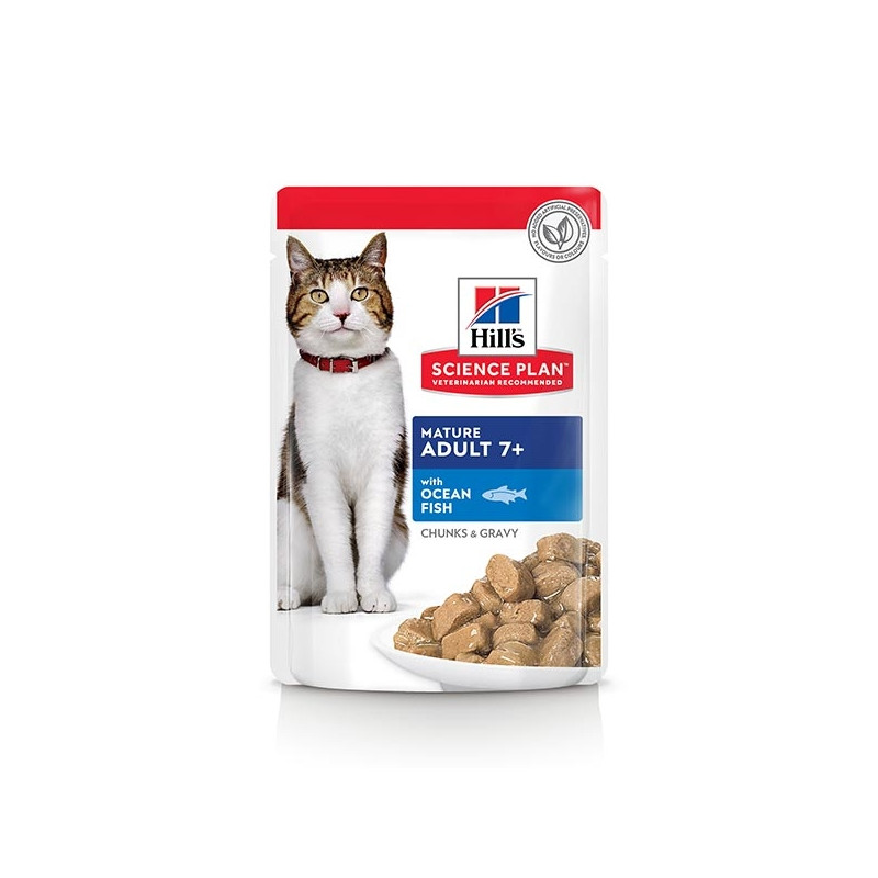 Hill's Cat Tender Chunks in Sauce Mature adult with fish 12x85 gr. Hill's Cat Tender Chunks in Sauce Mature adult with fish 12x85 gr.