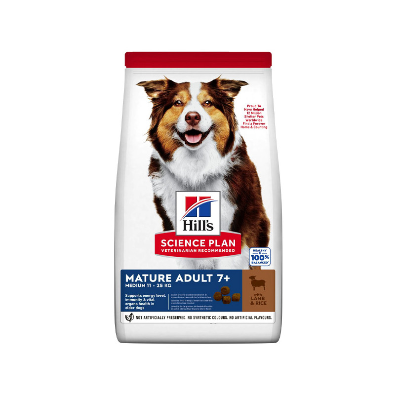 Hill's Pet Nutrition - Science Plan Mature Adult 7+ Medium con Agnello e Riso 14 KG