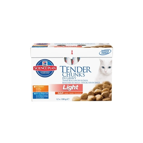 Hill's Pet Nutrition - Science Plan Adult Light mit Gusti Misti 12x85gr.