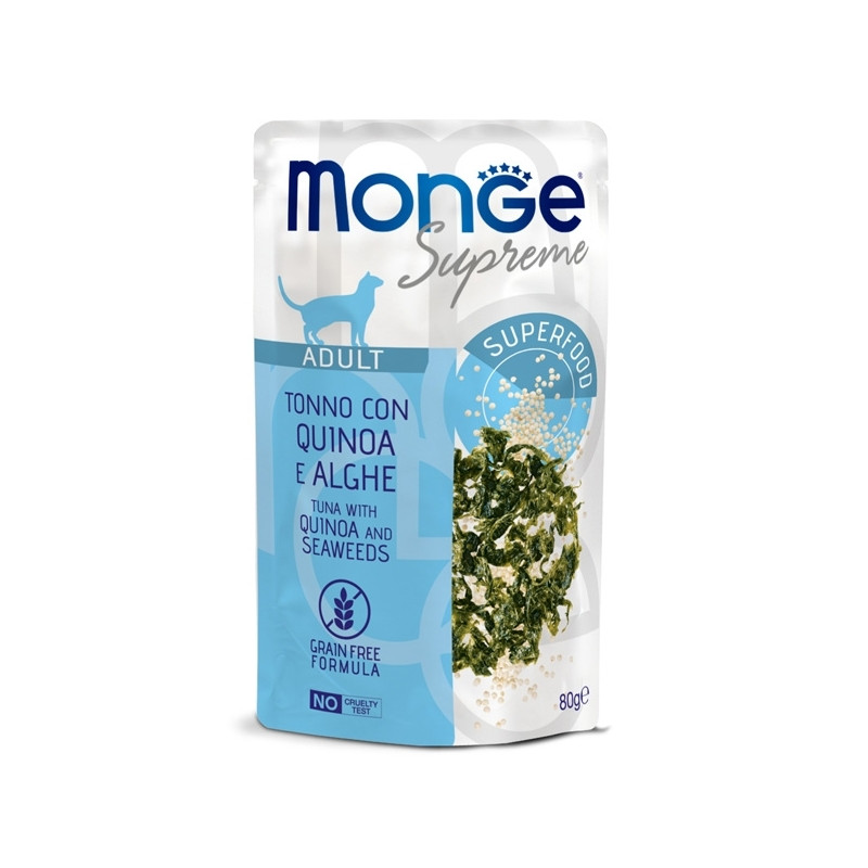 Monge - Supreme Adult Pezzetti di Tonno con Quinoa e Alghe 80 gr. Monge - Supreme Adult Pezzetti di Tonno con Quinoa e Alghe 80 gr.