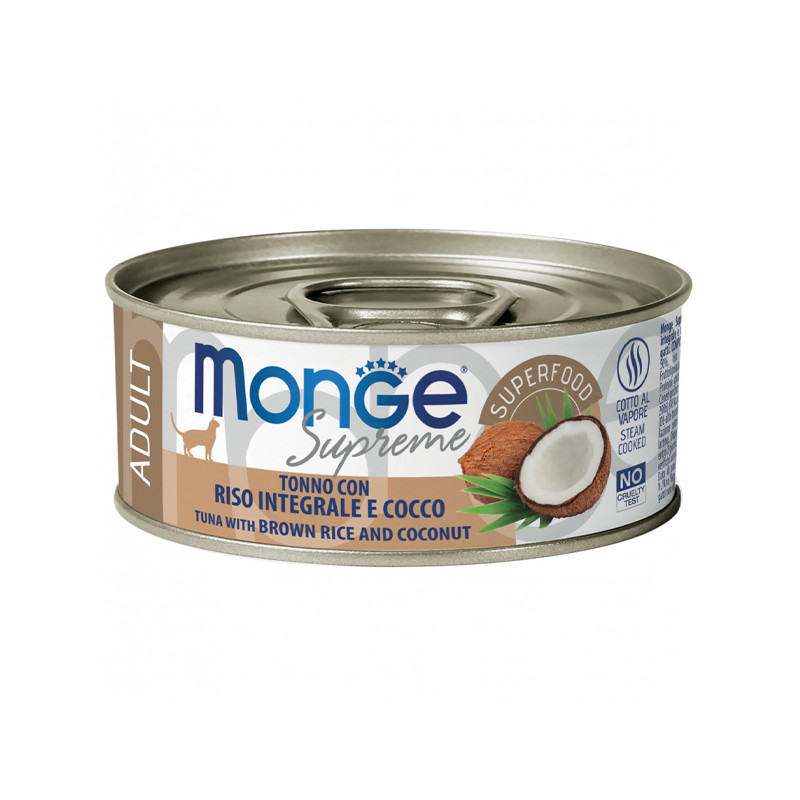 Monge - Supreme Adult Cat Tonno con Riso Integrale e Cocco 80 gr.