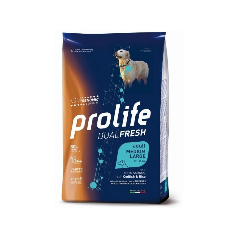 Prolife - Dual Fresh Adult Medium/Large Salmon Codfish & Rice 12KG