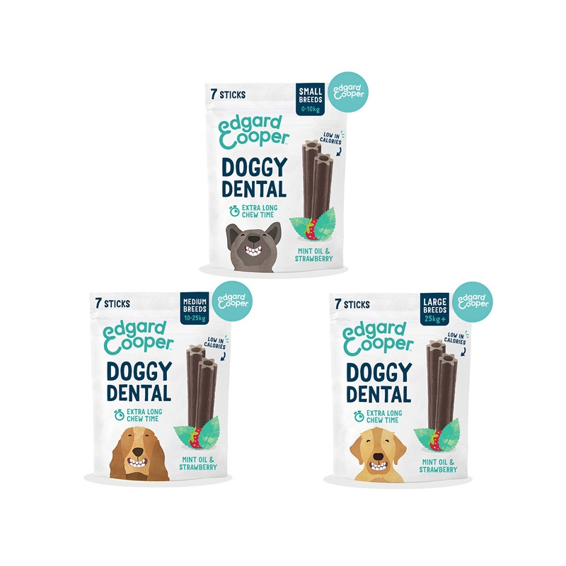 Edgard&Cooper - Doggy Dental Erdbeere und Minze, mittelgroß, 10–25 kg