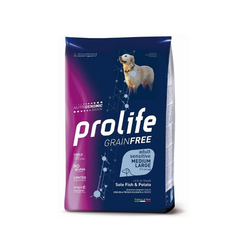 Prolife - Grain Free Adult Medium/Large Sensitive Sole Fish & Potato 10KG