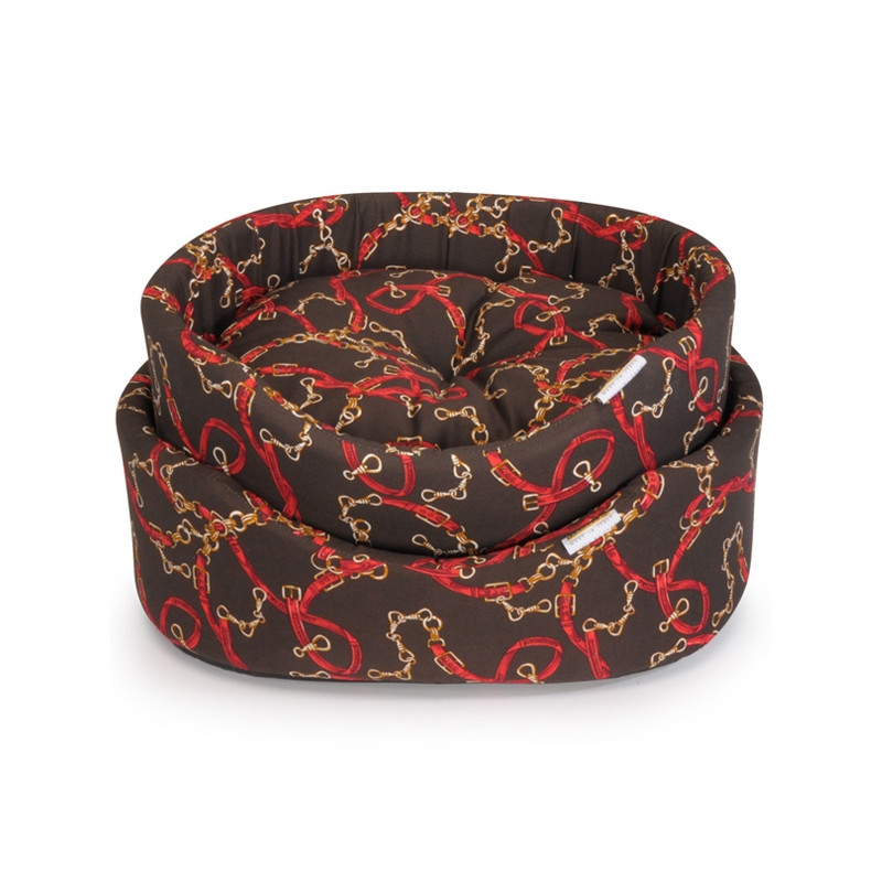 Fabotex - Standard-Oval-Hundehütte mit Kettenmuster 59,5 x 51,5 x 19,5