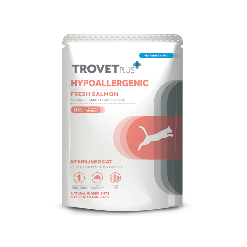 Trovet - Plus Cat Adult Sterilised Hypoallergenic Salmon Fresco 85gr