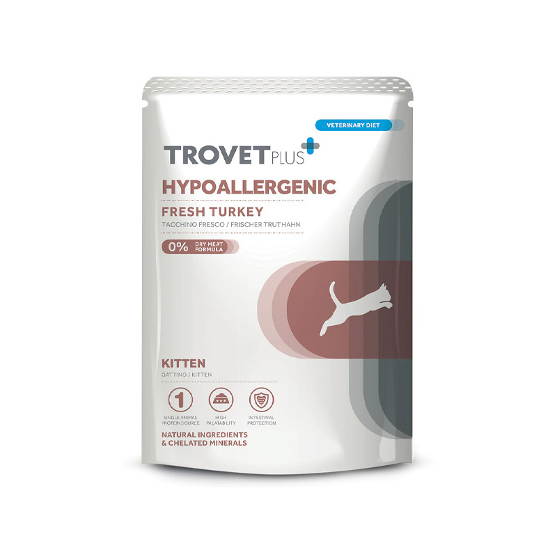 Trovet - Plus Cat Kitten Hypoallergenic Tacchino Fresco 85gr