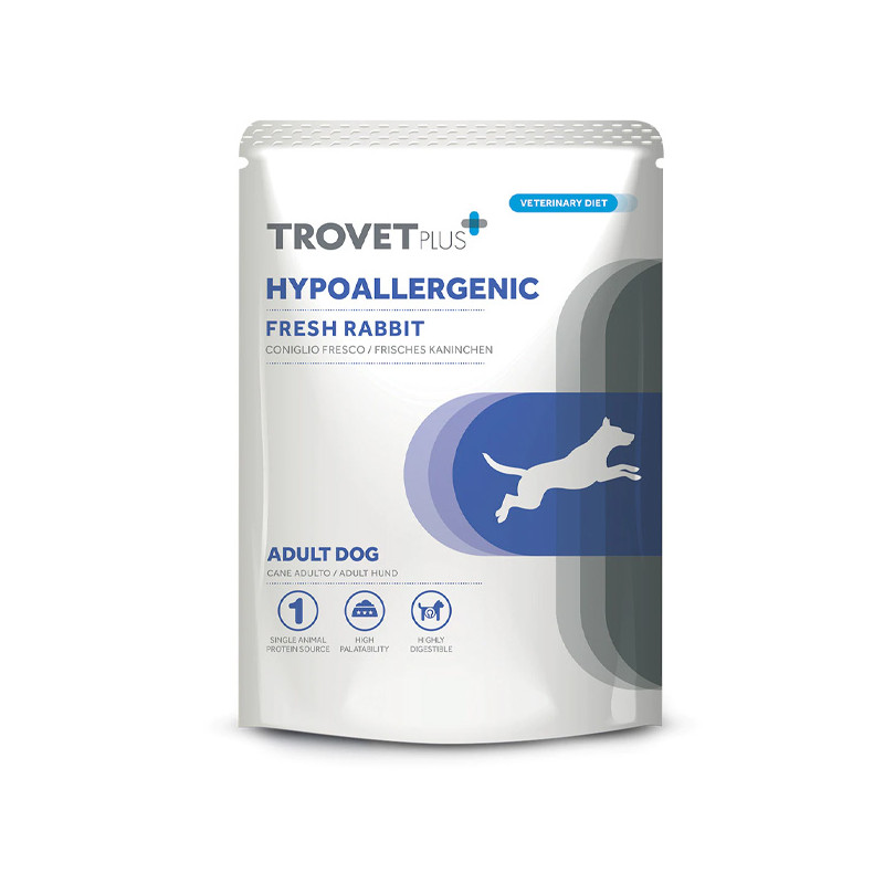 Trovet - Plus Hunde-Erwachsener, hypoallergen, Coniglio Fresco, 100 g