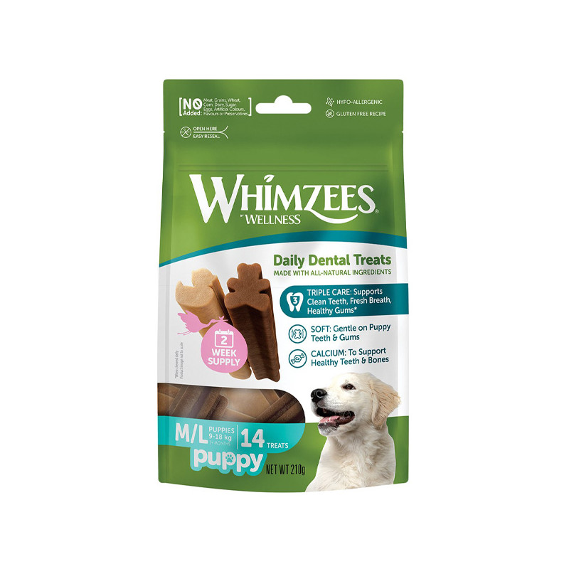 Whimzees - Puppy snack vegetale per pulizia dentale(M-L 14 PZ.)