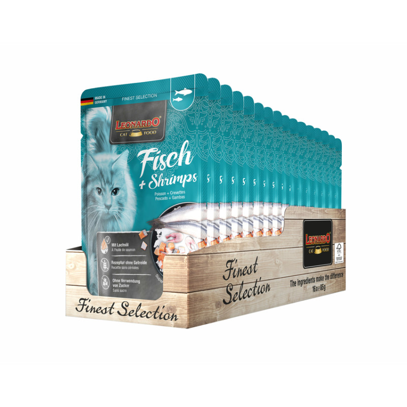 Leonardo Fisch & Garnelen 85 gr.x 16 Beutel Leonardo Fisch & Garnelen 85 gr.x 16 Beutel