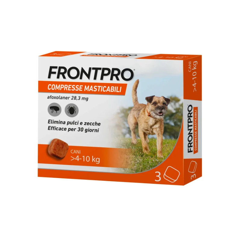 FRONTPRO 3 COMPRESSE MASTICABILI CANI 4-10KG (28,3MG)