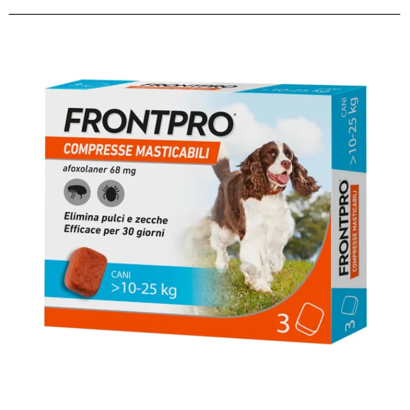 FRONTPRO 3 COMPRESSE MASTICABILI PER CANI 10-25KG (68MG)
