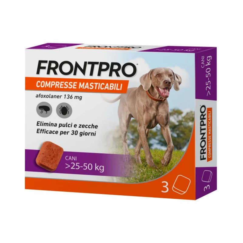 FRONTPRO 3 COMPRESSE MASTICABILI PER CANI 25-50KG (136MG )