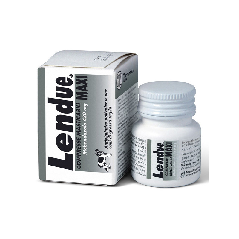 Teknofarma - Lendue maxi tablets for medium and large dogs - Multipurpose vermifuge anthelmintic 8X480MG