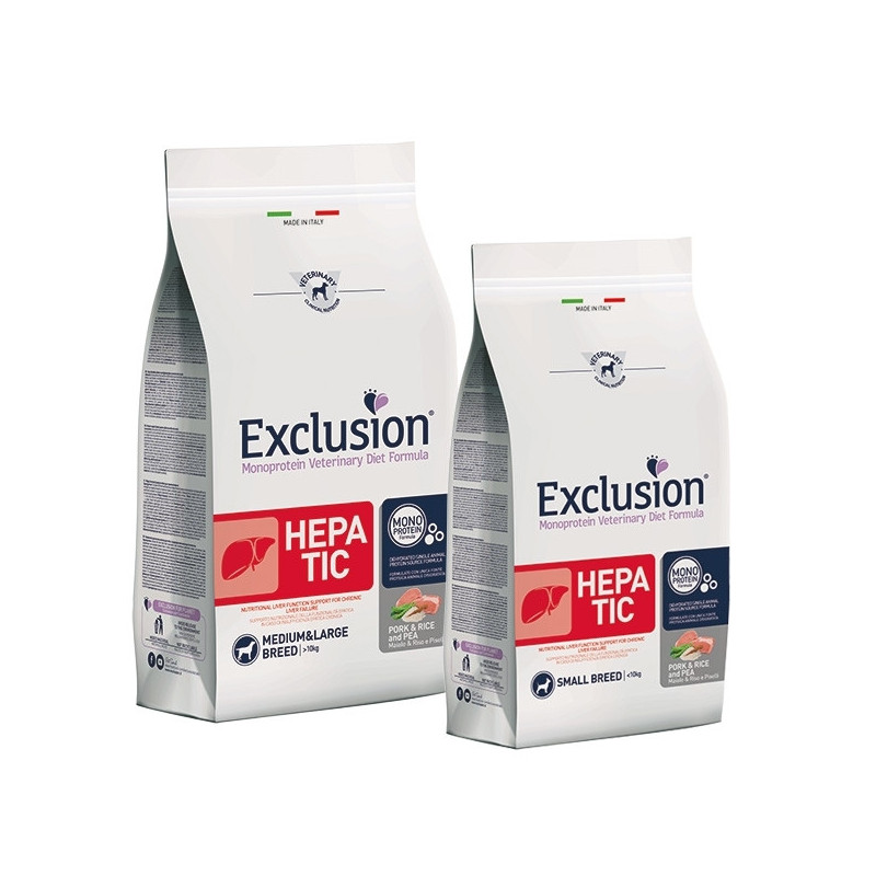 Exclusion Hepatic  Pork&Rice and Pea - small Breed da 2 kg.