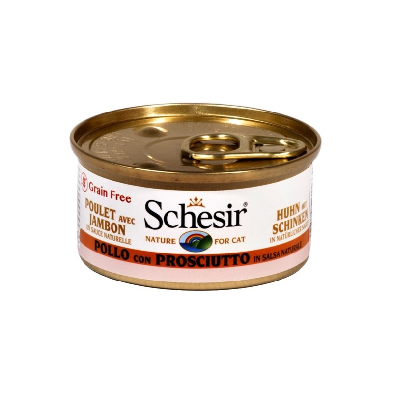 Schesir Gatto Pollo con Prosciutto in Salsa Naturale 70 gr. Schesir Gatto Pollo con Prosciutto in Salsa Naturale 70 gr.