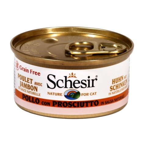 Schesir Katzenhuhn mit Schinken in natürlicher Sauce 70 gr.