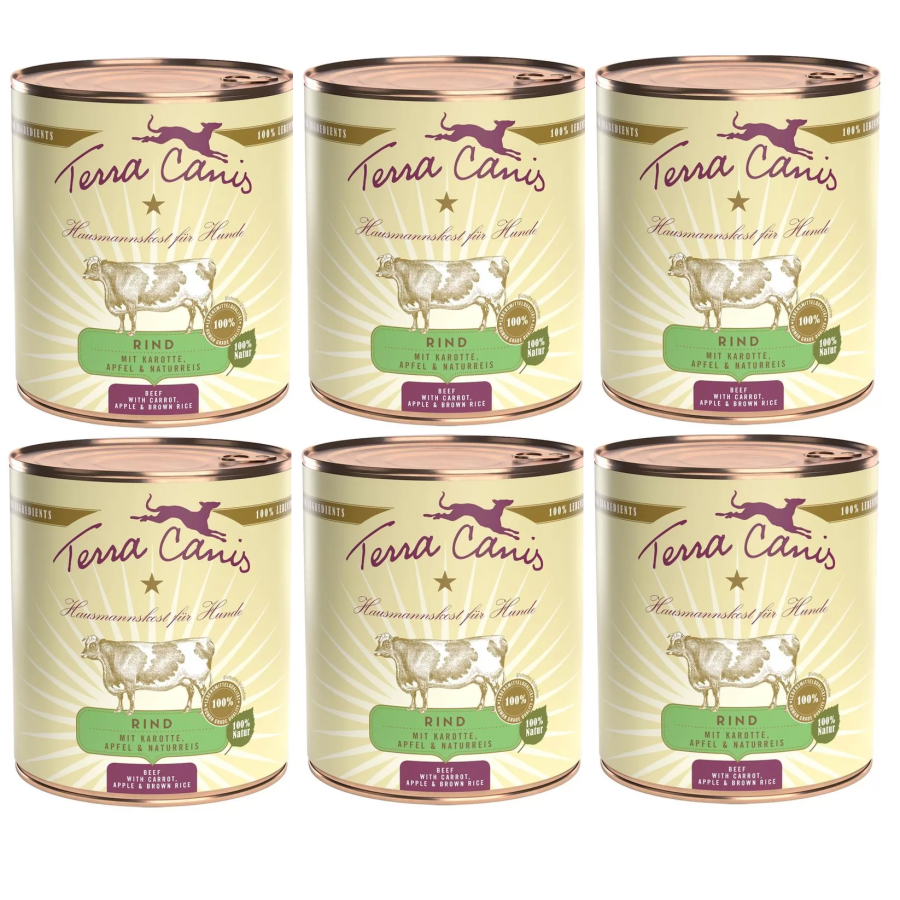 TERRA CANIS Classic Beef mit Karotte, Äpfeln und Naturreis 6 x 800 gr.